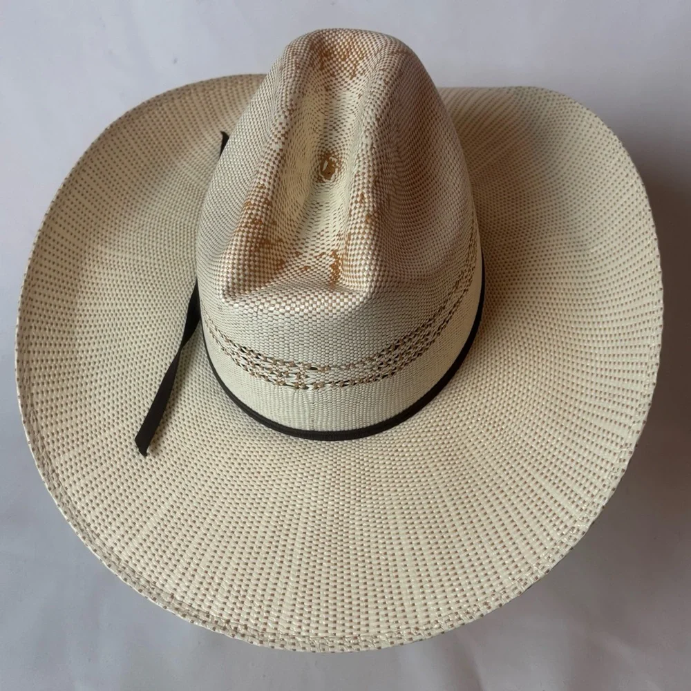 NWT Twister Kids Bangora Paper Straw Cowboy Western Hat Size Large Ivory Tan